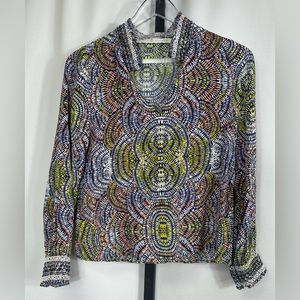 Marie Olivier Emilie Silk Blouse in African Sunset Size XXS